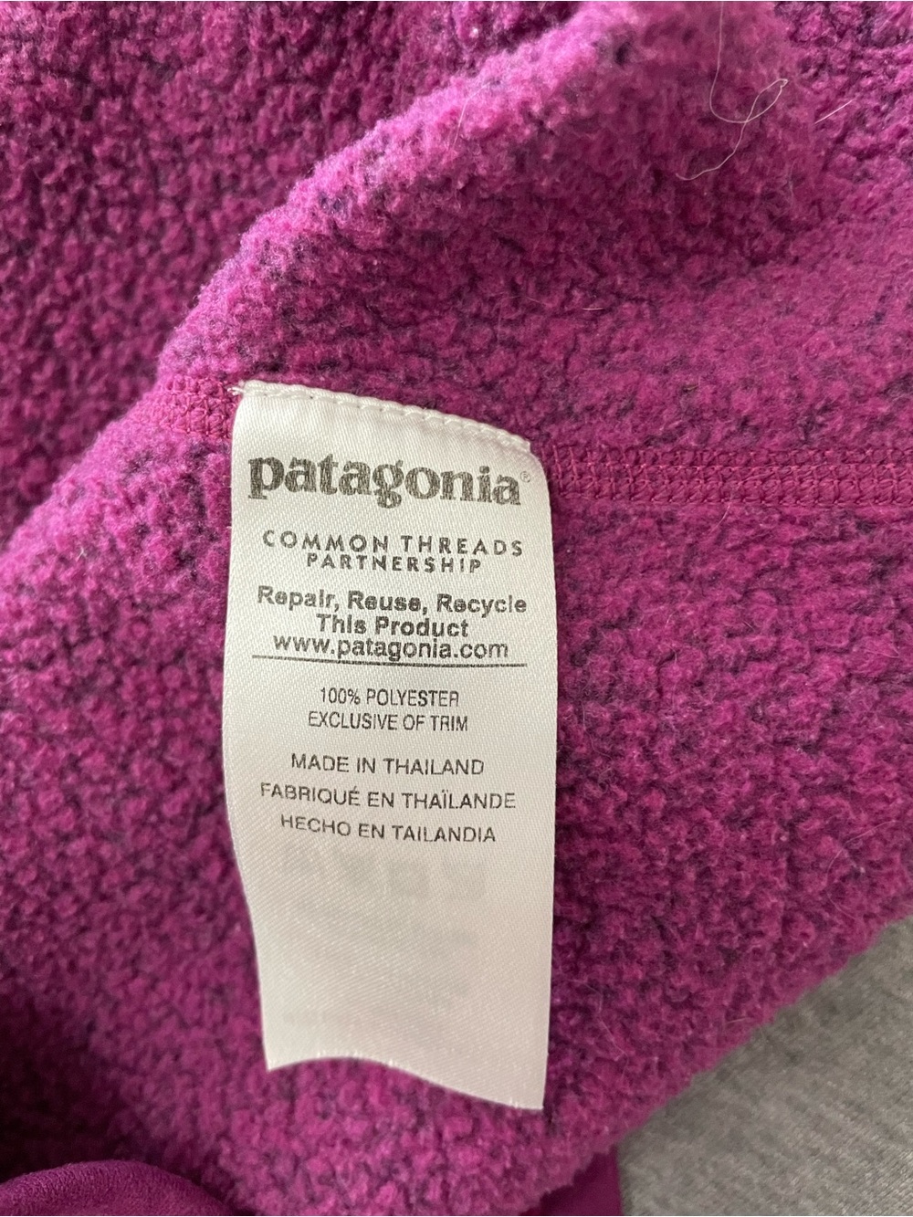 Patagonia Better Sweater 1/4 Zip Fleece Pullover Violet Red Dark Currant M - Picture 7 of 8
